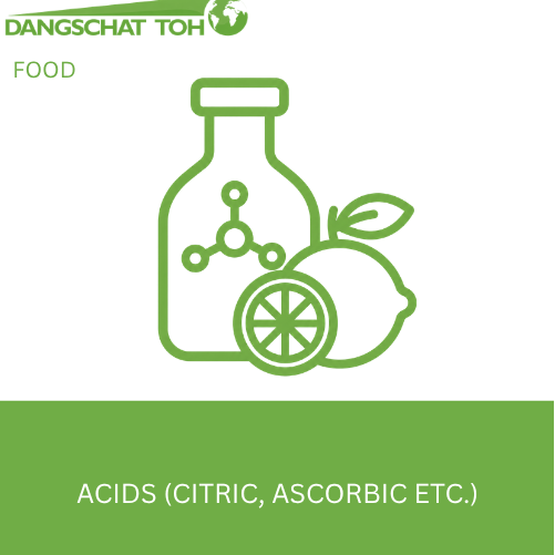 Food acids(citric,ascorbic) as raw materials for food, beverage and supplement applications