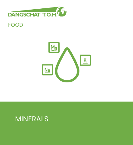 Mineral raw materials including macrominerals, trace minerals, mineral blends and chelated minerals for food supplements